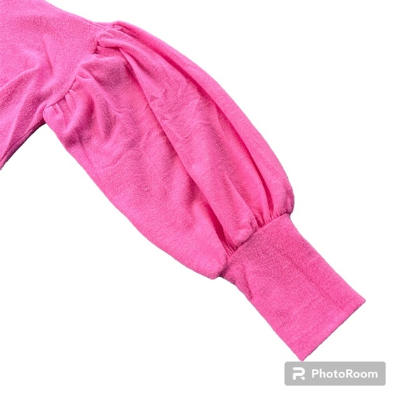 Hailey & Co. Women’s M Pink Long Sleeve High Neck Balloon Sleeve Rayon Sweater - Picture 11 of 13